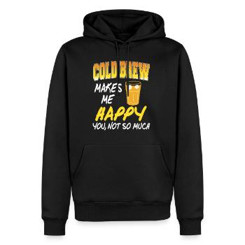 L’infusion froide me rend heureux - Sweat à capuche Premium bio Homme - noir - Devant - Nico (187cm)
