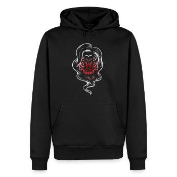 Peinture de crâne de sucre féminin Calaveras Journée de maquillage - Sweat à capuche Premium bio Homme - noir - Devant - Nico (187cm)