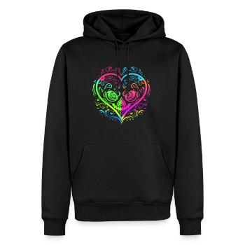 Peinture de crâne de sucre en forme de cœur pour le jour de la - Sweat à capuche Premium bio Homme - noir - Devant - Nico (187cm)