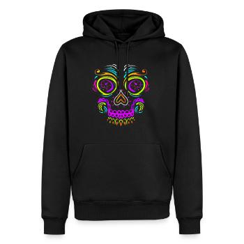 Big Calaveras Makeup Sugar Skull Day Of The Dead - Männer Premium Bio Hoodie - Schwarz - Vorne - Nico (187cm)