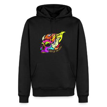 Colorful Flaming Skull For Day Of The Dead - Männer Premium Bio Hoodie - Schwarz - Vorne - Nico (187cm)