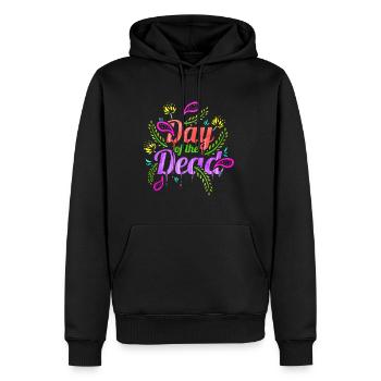 Logo With Ears Of Grain For Day Of The Dead - Männer Premium Bio Hoodie - Schwarz - Vorne - Nico (187cm)
