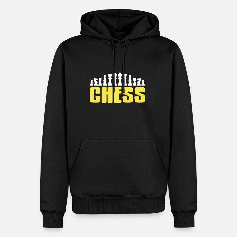 Pièces d’échecs - Échecs - Sweat à capuche Premium bio Homme - noir
