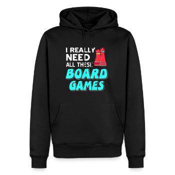 I really need all these board games - Men’s Premium Organic Hoodie - black - Front - Nico (187cm)