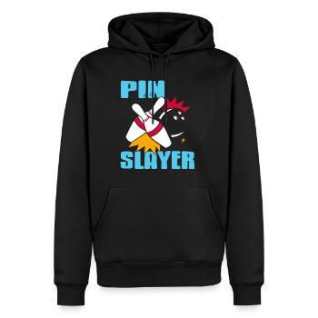 Bowling - Pin Slayer - Sweat à capuche Premium bio Homme - noir - Devant - Nico (187cm)
