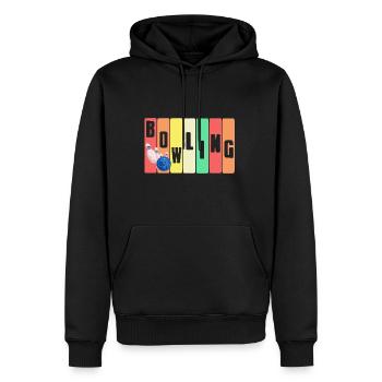 Bowling - Männer Premium Bio Hoodie - Schwarz - Vorne - Nico (187cm)