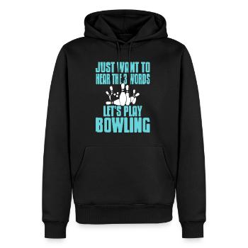 Lets play bowling - Männer Premium Bio Hoodie - Schwarz - Vorne - Nico (187cm)