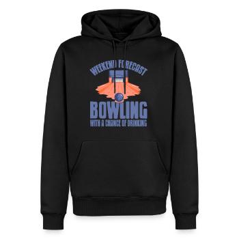 Weekend forecast bowling with a change of drinking - Männer Premium Bio Hoodie - Schwarz - Vorne - Nico (187cm)