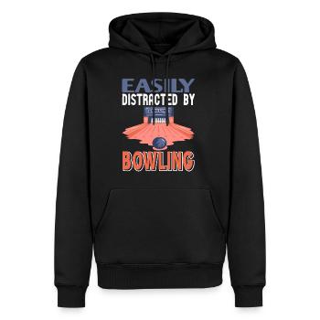 Easily Distractes by bowling - Men’s Premium Organic Hoodie - black - Front - Nico (187cm)