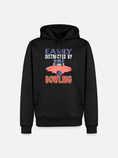 Easily Distractes by bowling - Men’s Premium Organic Hoodie - black