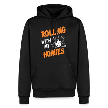 Rolling with my homies - Männer Premium Bio Hoodie - Schwarz - Vorne - Nico (187cm)