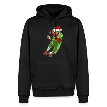 Football Elf Weihnachtsmann - Männer Premium Bio Hoodie - Schwarz - Vorne - Nico (187cm)