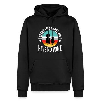 Je parle au nom de ceux qui n’ont pas de voix - Sweat à capuche Premium bio Homme - noir - Devant - Nico (187cm)