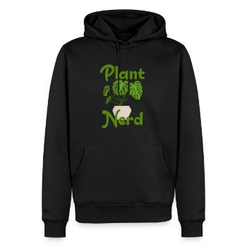 Nerd des plantes - Sweat à capuche Premium bio Homme - noir - Devant - Nico (187cm)