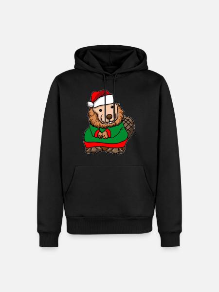 Bieber avec pull de Noël - Sweat à capuche Premium bio Homme - noir