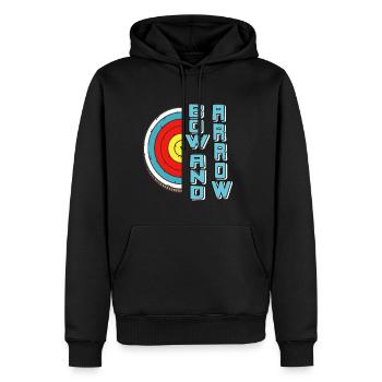 Arc et flèche - Sweat à capuche Premium bio Homme - noir - Devant - Nico (187cm)
