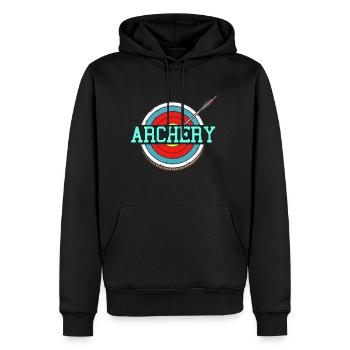 Tir à l’arc Sagittaire - Sweat à capuche Premium bio Homme - noir - Devant - Nico (187cm)