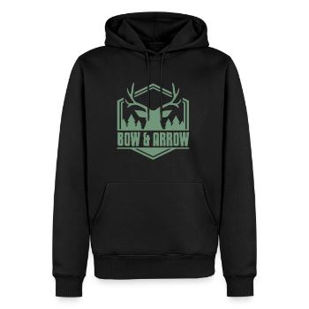 Chasse - Arc et flèches - Sweat à capuche Premium bio Homme - noir - Devant - Nico (187cm)