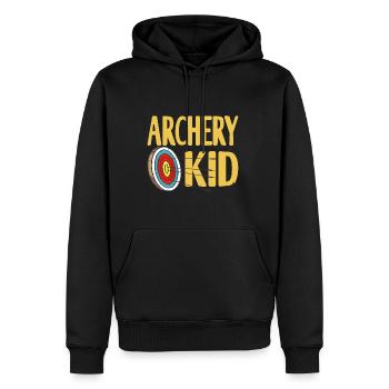 Bogenschütze - Enfant de tir à l’arc - Sweat à capuche Premium bio Homme - noir - Devant - Nico (187cm)