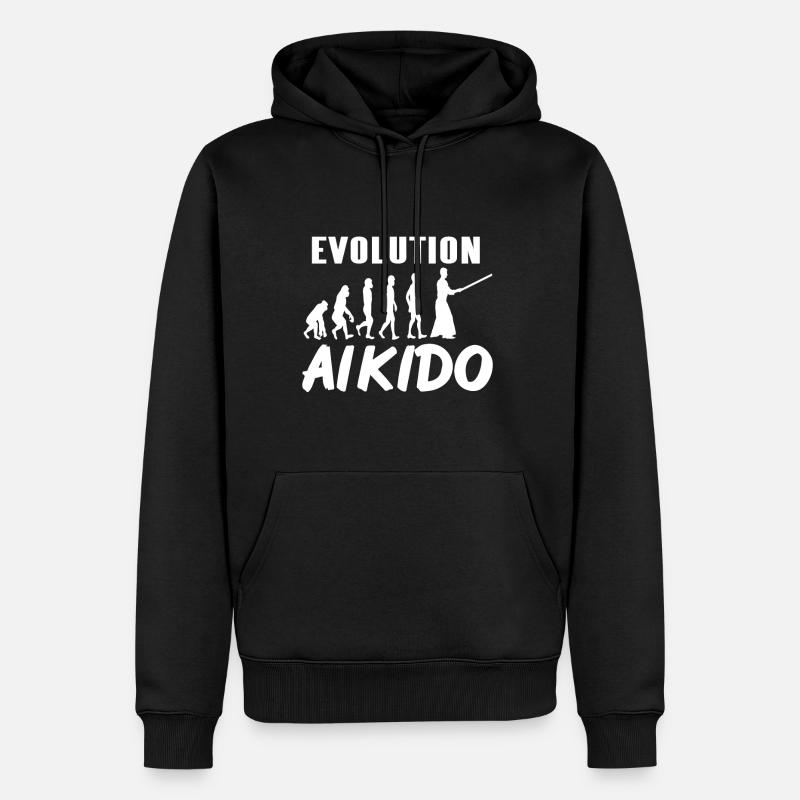 Aïkido Evolution - Sweat à capuche Premium bio Homme - noir