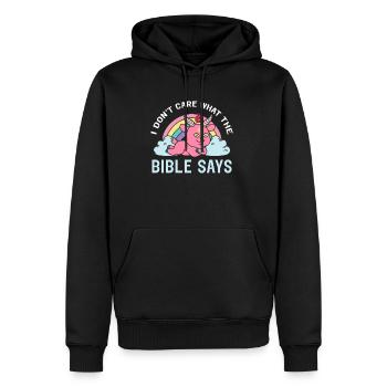 Je me fiche de ce que dit la Bible Kawaii Satan - Sweat à capuche Premium bio Homme - noir - Devant - Nico (187cm)