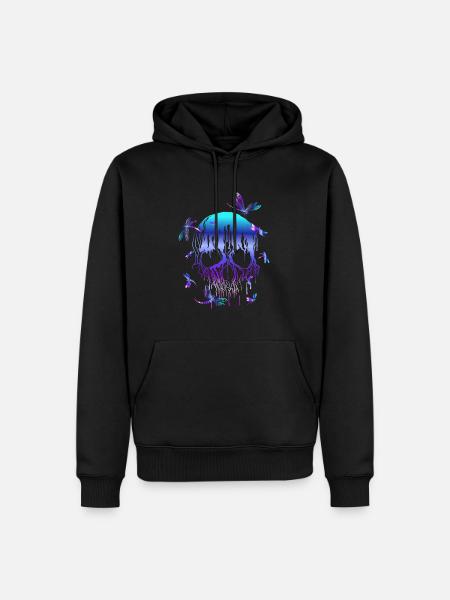 Libellule crâne - Sweat à capuche Premium bio Homme - noir