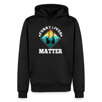 Furry lives matter - Männer Premium Bio Hoodie - Schwarz - Vorne - Nico (187cm)