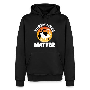 Furry lives matter - Männer Premium Bio Hoodie - Schwarz - Vorne - Nico (187cm)