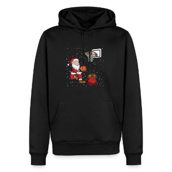 Basketball Christmas Santa Claus Basketball Player - Men’s Premium Organic Hoodie - black - Front - Nico (187cm)