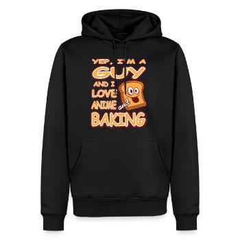 Yep im a guy and i love anime and Baking - Männer Premium Bio Hoodie - Schwarz - Vorne - Nico (187cm)