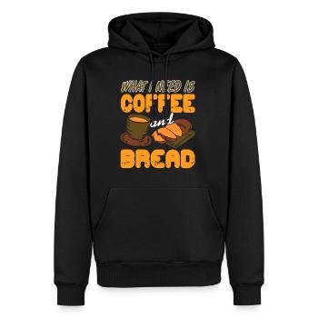 Ce dont j’ai besoin, c’est de café et de pain - Sweat à capuche Premium bio Homme - noir - Devant - Nico (187cm)