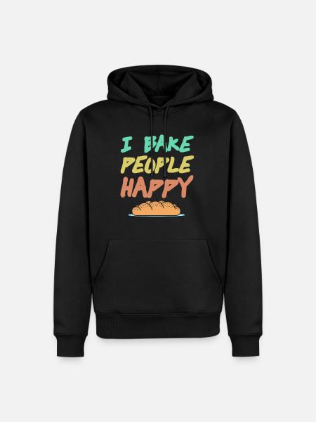 I bake People Happy - Männer Premium Bio Hoodie - Schwarz