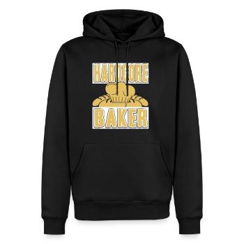 Hardcore Baker - Men’s Premium Organic Hoodie - black - Front - Nico (187cm)
