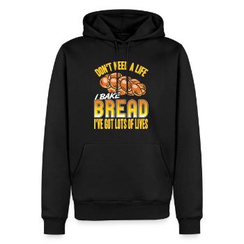 Dont need a life i bake bread ive got lots of - Männer Premium Bio Hoodie - Schwarz - Vorne - Nico (187cm)