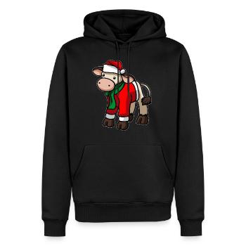 Kuh Rind Weihnachtsmütze - Männer Premium Bio Hoodie - Schwarz - Vorne - Nico (187cm)