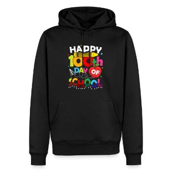 Joyeux 100e jour d’école - Sweat à capuche Premium bio Homme - noir - Devant - Nico (187cm)
