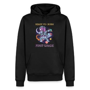 Prêt à écraser un astronaute de première année - Sweat à capuche Premium bio Homme - noir - Devant - Nico (187cm)