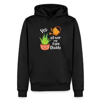Oui partout sur mon visage Daddy Aloe Vera Plantes - Sweat à capuche Premium bio Homme - noir - Devant - Nico (187cm)