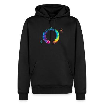 Bonsai Zen Enso Kreis Yoga - Männer Premium Bio Hoodie - Schwarz - Vorne - Nico (187cm)