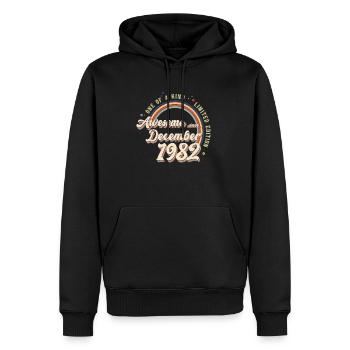Edition limitée géniale depuis décembre 1982 - Sweat à capuche Premium bio Homme - noir - Devant - Nico (187cm)