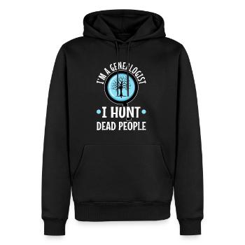 I hunt dead people - Men’s Premium Organic Hoodie - black - Front - Nico (187cm)