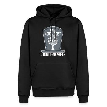I hunt dead people - Men’s Premium Organic Hoodie - black - Front - Nico (187cm)