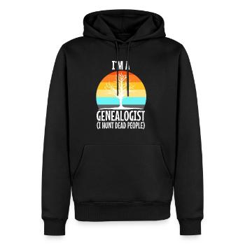 I hunt dead people - Men’s Premium Organic Hoodie - black - Front - Nico (187cm)