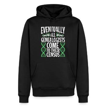 Eventually all genealogists come to their census - Männer Premium Bio Hoodie - Schwarz - Vorne - Nico (187cm)