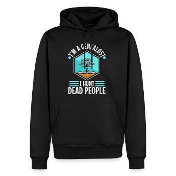 I hunt dead people - Men’s Premium Organic Hoodie - black - Front - Nico (187cm)