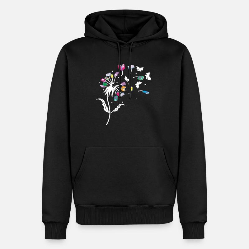 Löwenzahn Blume Buch - Männer Premium Bio Hoodie - Schwarz