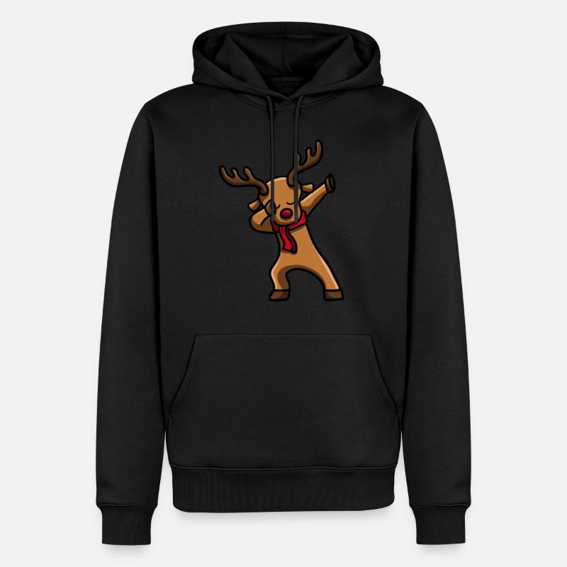 Dabbing Renntier - Männer Premium Bio Hoodie - Schwarz