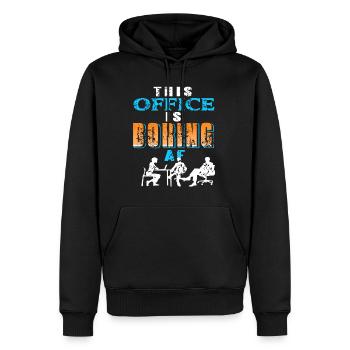 This office is boring AF - Men’s Premium Organic Hoodie - black - Front - Nico (187cm)