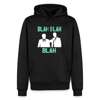 Langweilig im büro - Blah Blah Blah - Männer Premium Bio Hoodie - Schwarz - Vorne - Nico (187cm)