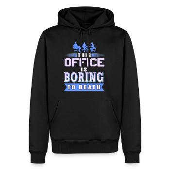 Ce bureau est ennuyeux à mourir - Sweat à capuche Premium bio Homme - noir - Devant - Nico (187cm)